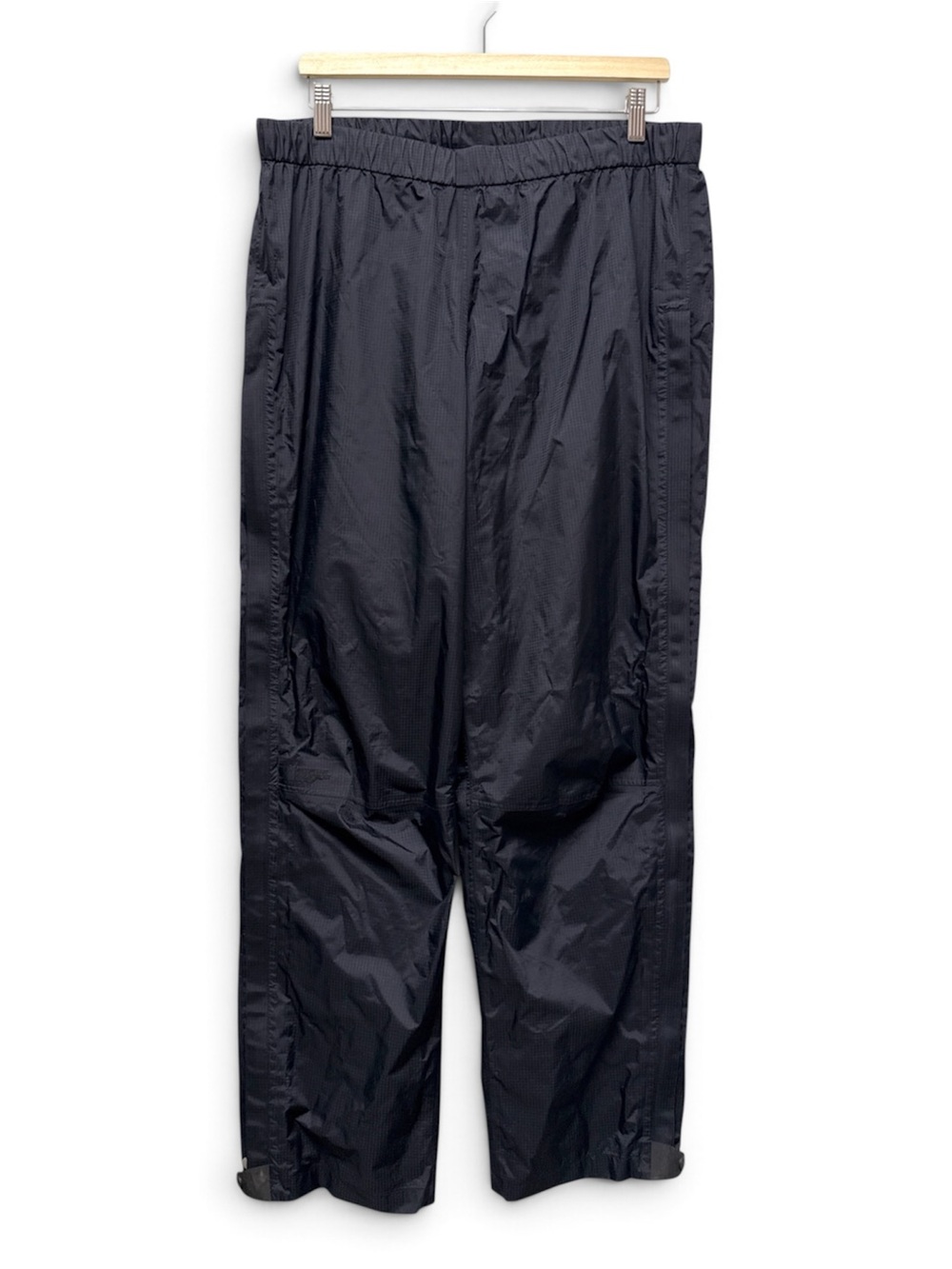 MEC Men’s Black Waterproof Rain Pants Size L Full Side Zips